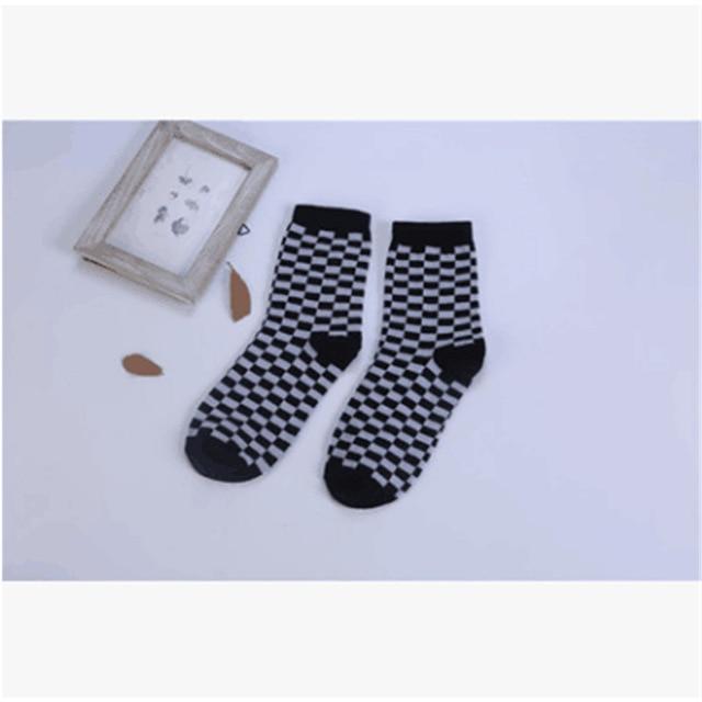 Checkerboard Pattern Socks-Socks & Tights-Arimonz-1-Arimonz