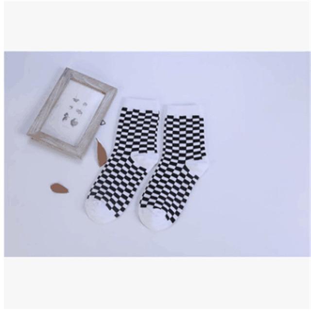 Checkerboard Pattern Socks-Socks & Tights-Arimonz-2-Arimonz