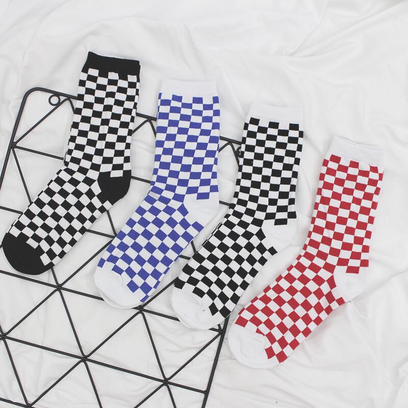 Checkerboard Pattern Socks-Socks & Tights-Arimonz-Arimonz