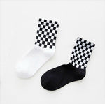 Checkerboard Pattern Socks-Socks & Tights-Arimonz-Arimonz