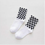 Checkerboard Pattern Socks-Socks & Tights-Arimonz-5-Arimonz