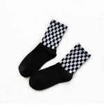 Checkerboard Pattern Socks-Socks & Tights-Arimonz-Arimonz