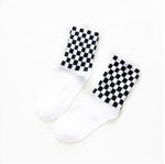 Checkerboard Pattern Socks-Socks & Tights-Arimonz-Arimonz
