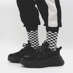 Checkerboard Pattern Socks-Socks & Tights-Arimonz-Arimonz