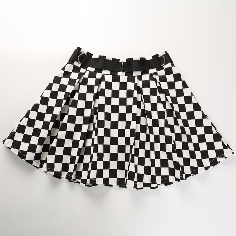 Checkered Pleated Skirt-Skirts-Arimonz-Arimonz