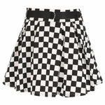 Checkered Pleated Skirt-Skirts-Arimonz-Arimonz