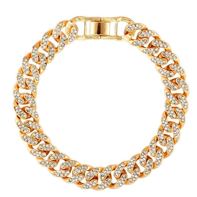 Chunky Metal Chain Anklet For Women Rhinestone Foot Bracelet Rock Jewelry-Anklets-Arimonz-Gold-Arimonz
