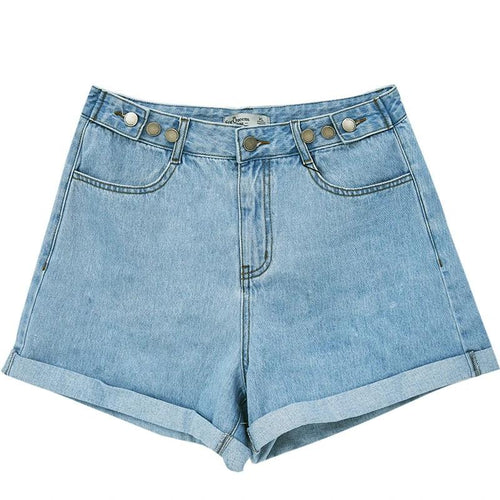 Classic High Waist Denim Short-Denim Shorts-Arimonz-Arimonz