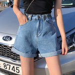 Classic High Waist Denim Short-Denim Shorts-Arimonz-Arimonz