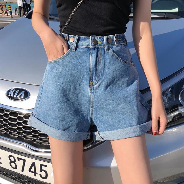 Classic High Waist Denim Short-Denim Shorts-Arimonz-Arimonz