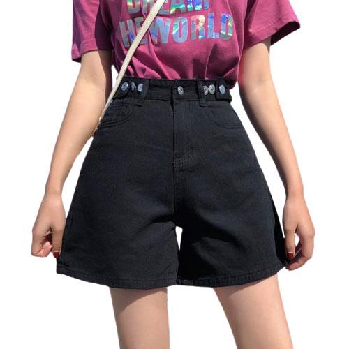 Classic High Waist Denim Short-Denim Shorts-Arimonz-Black-S-Arimonz