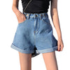 Classic High Waist Denim Short-Denim Shorts-Arimonz-Blue-S-Arimonz