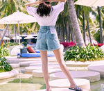 Classic High Waist Denim Short-Denim Shorts-Arimonz-Arimonz