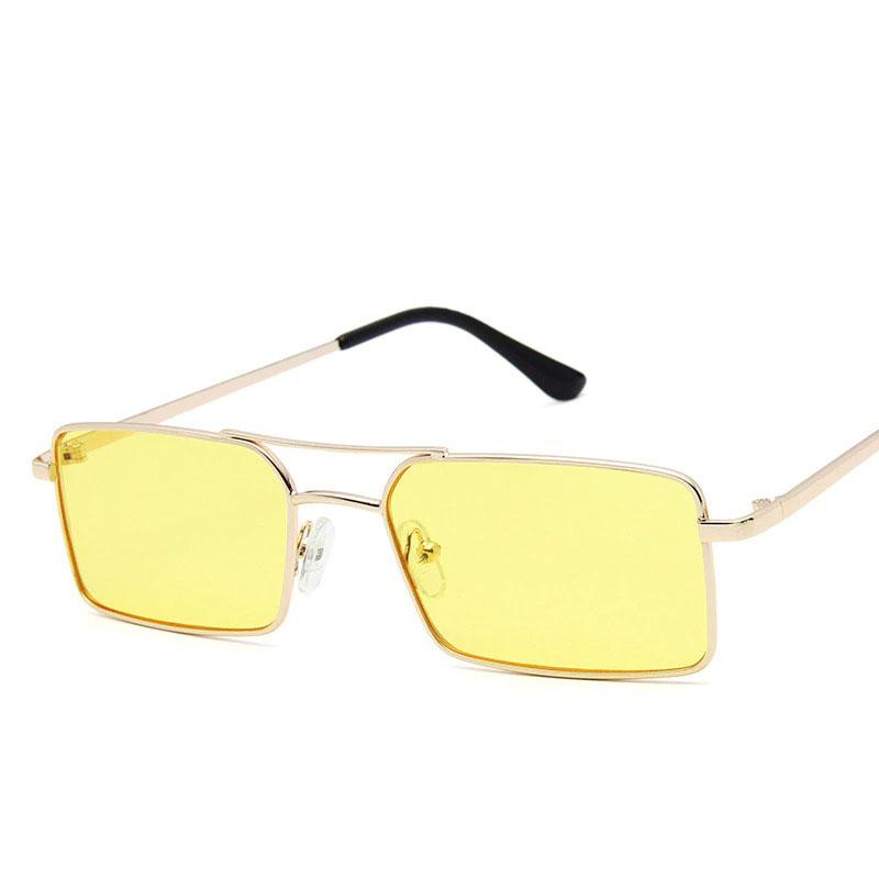 Classic Retro Sunglasses for Women Rectangle Sunglasses-Sunglasses-Arimonz-Yellow-Arimonz