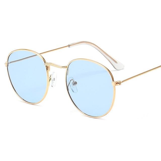 Classic Round Sunglasses-Sunglasses-Arimonz-Gold Ocean Blue-Arimonz