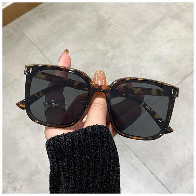 Classic Vintage Square Sunglass Women Oversized Women Retro Sunglass-Sunglasses-Arimonz-Leopard-Arimonz
