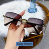 Classic Vintage Square Woman Gradient Mirror Frameless Sunglasses-Sunglasses-Arimonz-Arimonz