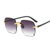 Classic Vintage Square Woman Gradient Mirror Frameless Sunglasses-Sunglasses-Arimonz-Double Gray-Arimonz