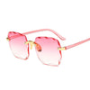 Classic Vintage Square Woman Gradient Mirror Frameless Sunglasses-Sunglasses-Arimonz-Double Pink-Arimonz