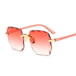 Classic Vintage Square Woman Gradient Mirror Frameless Sunglasses-Sunglasses-Arimonz-Double Red-Arimonz