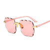 Classic Vintage Square Woman Gradient Mirror Frameless Sunglasses-Sunglasses-Arimonz-Pink-Arimonz
