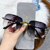 Classic Vintage Square Woman Gradient Mirror Frameless Sunglasses-Sunglasses-Arimonz-Arimonz
