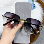 Classic Vintage Square Woman Gradient Mirror Frameless Sunglasses-Sunglasses-Arimonz-Arimonz