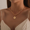 Coin Pendant Necklaces for Women Chain Layered Statement Necklace-Necklaces-Arimonz-Arimonz