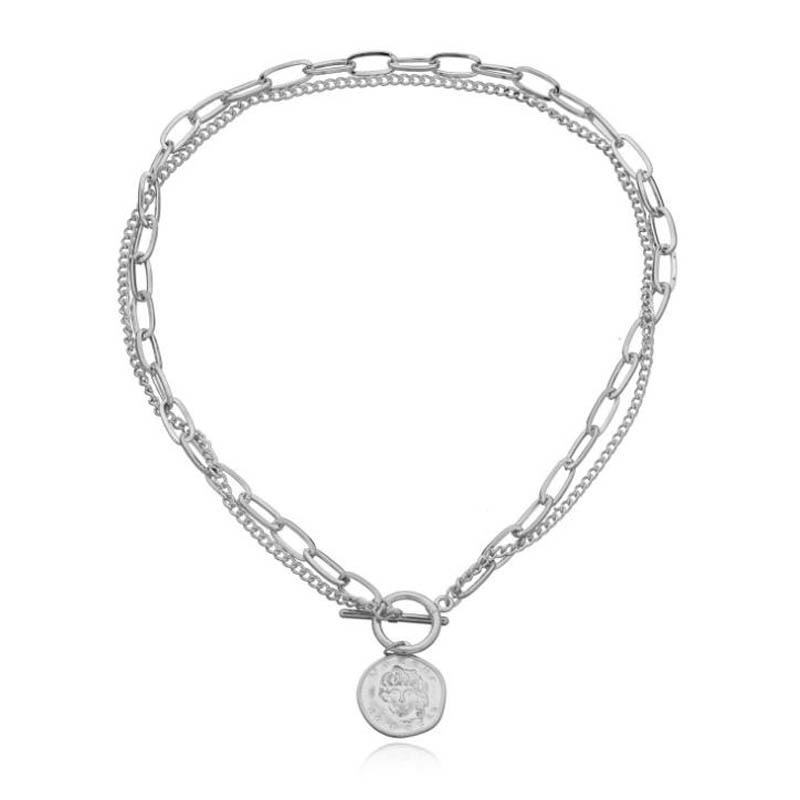 Coin Pendant Necklaces for Women Chain Layered Statement Necklace-Necklaces-Arimonz-Arimonz