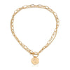 Coin Pendant Necklaces for Women Chain Layered Statement Necklace-Necklaces-Arimonz-Gold-Arimonz