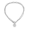 Coin Pendant Necklaces for Women Chain Layered Statement Necklace-Necklaces-Arimonz-Silver-Arimonz