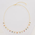 Colorful Charms Rainbow Chain Choker Necklace Women Fine Jewelry-Necklaces-Arimonz-Arimonz
