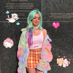 Colorful Gradient Print Teddy Coat-Fuzzy Jackets-Arimonz-Arimonz
