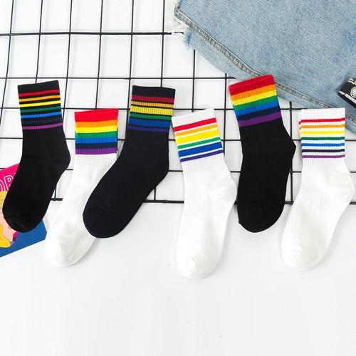 Colorful Rainbow Socks-Socks & Tights-Arimonz-Arimonz