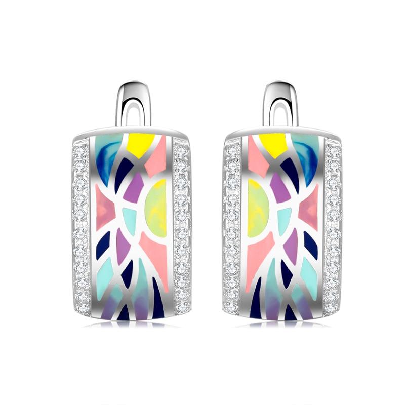 Colorful Sparkling Stud Earrings For Women Clip Earrings Fine Jewelry-Earrings-Arimonz-Arimonz