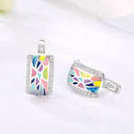 Colorful Sparkling Stud Earrings For Women Clip Earrings Fine Jewelry-Earrings-Arimonz-Arimonz