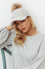 Corduroy Hair Ball Adjustable Hat-Hats-Arimonz-Arimonz