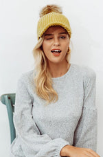 Corduroy Hair Ball Adjustable Hat-Hats-Arimonz-Arimonz