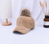 Corduroy Hair Ball Adjustable Hat-Hats-Arimonz-Arimonz