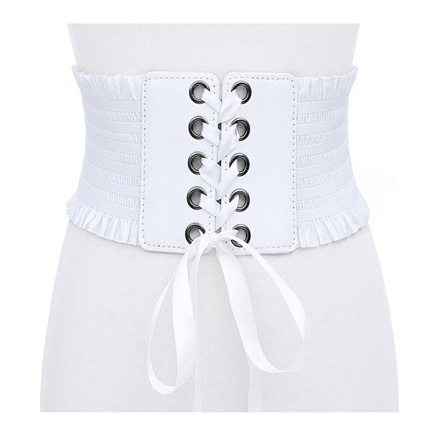 Corset Tassels Elastic Belt-Belts-Arimonz-White-Arimonz