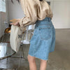 Cotton Denim Shorts Jeans Half Length Short High Waist Biker Shorts-Denim Shorts-Arimonz-Arimonz