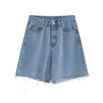 Cotton Denim Shorts Jeans Half Length Short High Waist Biker Shorts-Denim Shorts-Arimonz-Arimonz