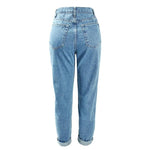 Cotton Vintage High Waist Mom Straight Jean-Straight Jeans-Arimonz-Arimonz