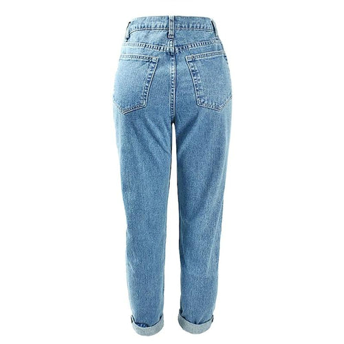 Cotton Vintage High Waist Mom Straight Jean-Straight Jeans-Arimonz-Arimonz