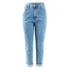 Cotton Vintage High Waist Mom Straight Jean-Straight Jeans-Arimonz-Arimonz
