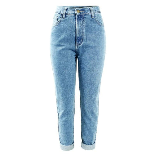 Cotton Vintage High Waist Mom Straight Jean-Straight Jeans-Arimonz-Arimonz