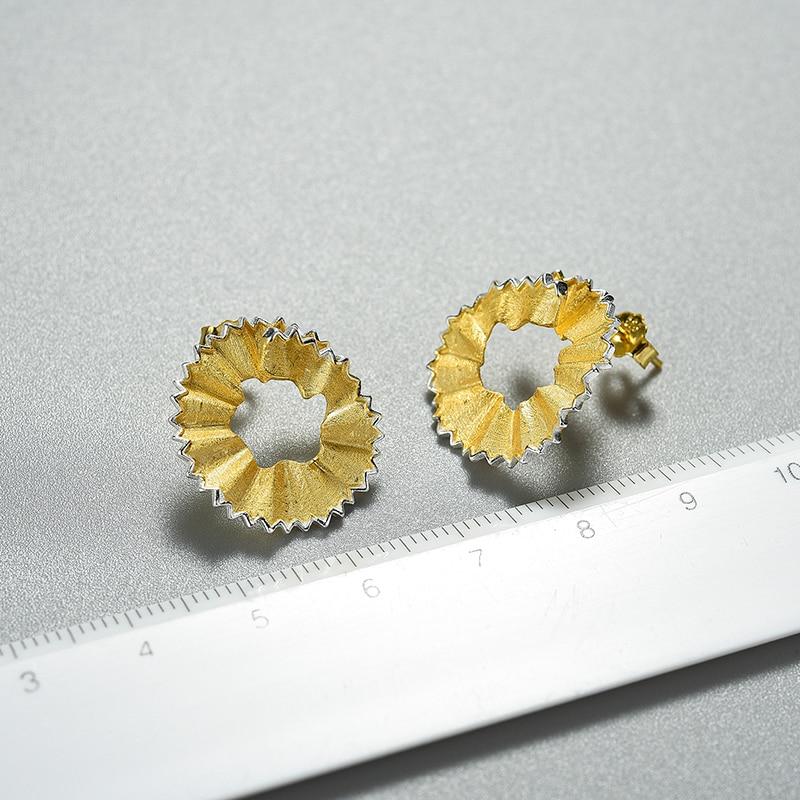 Creative Pencil Shavings Design Stud Earrings for Women Fine Jewelry-Earrings-Arimonz-Arimonz