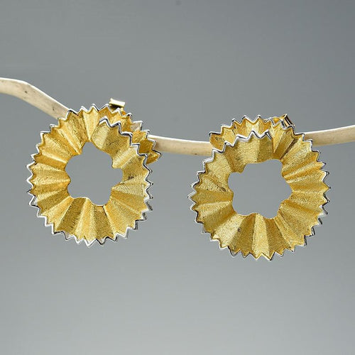Creative Pencil Shavings Design Stud Earrings for Women Fine Jewelry-Earrings-Arimonz-Gold-Arimonz