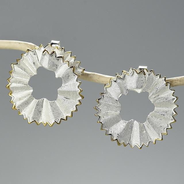 Creative Pencil Shavings Design Stud Earrings for Women Fine Jewelry-Earrings-Arimonz-Silver-Arimonz