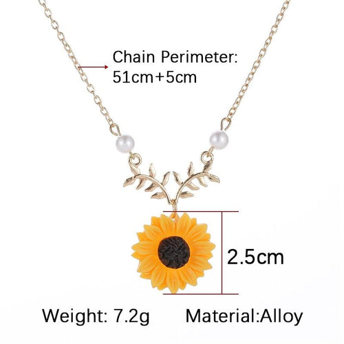 Creative Sunflower Pendant Necklace Vintage Fashion Jewelry Necklaces for Women-Necklaces-Arimonz-Arimonz